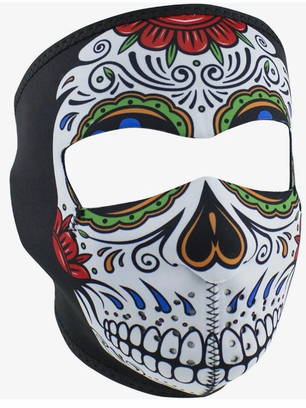 Adults Sugar Skull Neoprene Face Mask - Velcro & Comfort Fit